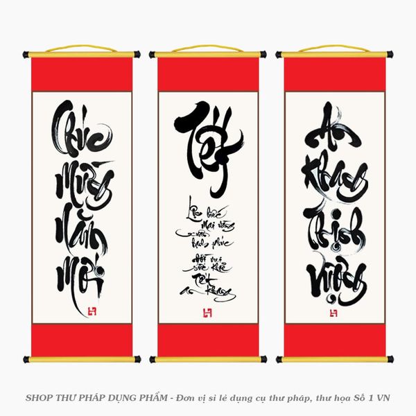 Liễn giấy mỹ thuật ốp ganh 27x79cm in đỏ 2 đầu không in tranh