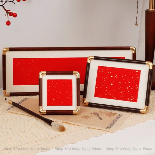 Khung tranh ảnh viết thư pháp để bàn có chân chống tặng kèm giấy