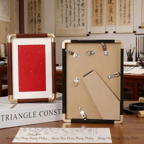 Khung tranh ảnh viết thư pháp để bàn có chân chống tặng kèm giấy