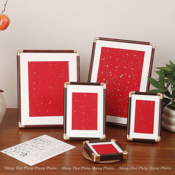 Khung tranh ảnh viết thư pháp để bàn có chân chống tặng kèm giấy
