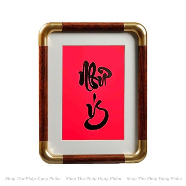 Khung tranh ảnh viết thư pháp để bàn có chân chống tặng kèm giấy