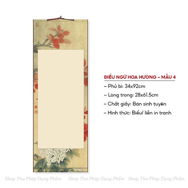 Biểu liễn thư pháp in tranh điểu ngữ hoa hương