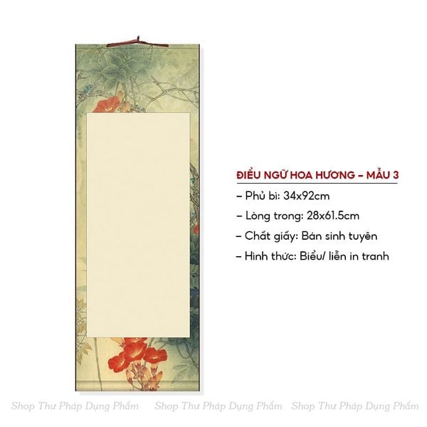 Biểu liễn thư pháp in tranh điểu ngữ hoa hương