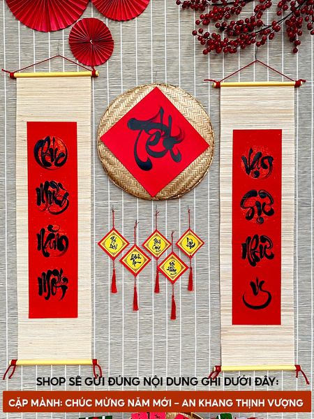 Mành câu đối 4 chữ