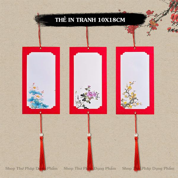 Thẻ in tranh 2 lớp viết thư pháp