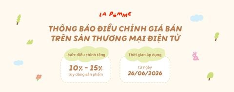 ĐIỀU CHỈNH GIÁ BÁN TRÊN CÁC KÊNH THƯƠNG MẠI ĐIỆN TỬ CHÍNH THỨC CỦA LA POMME