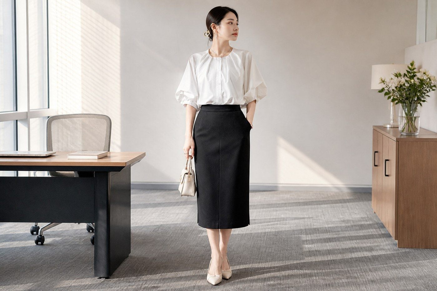 Áo kiểu nữ hoặc blouse mềm cho phong cách công sở nữ tính