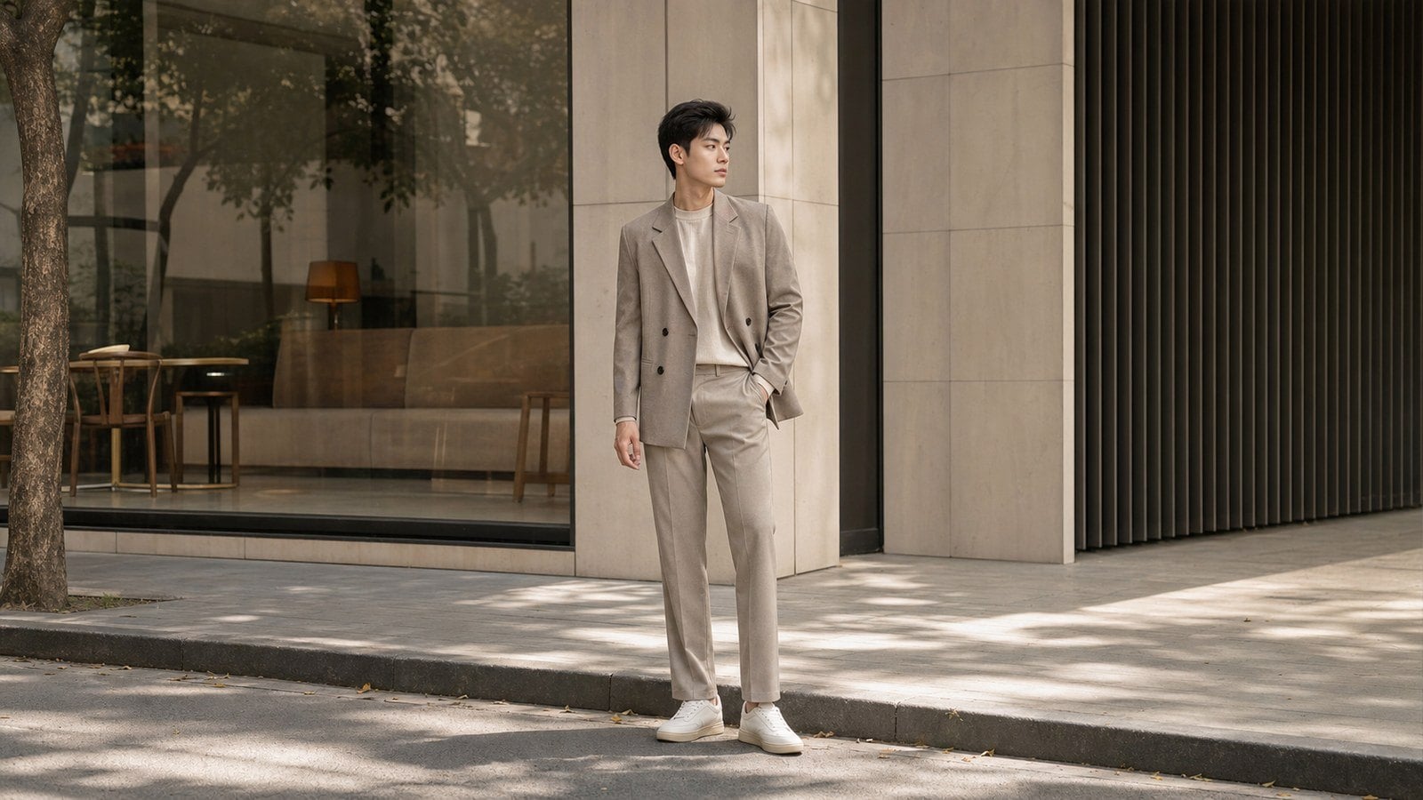 Áo blazer nam phối ton-sur-ton