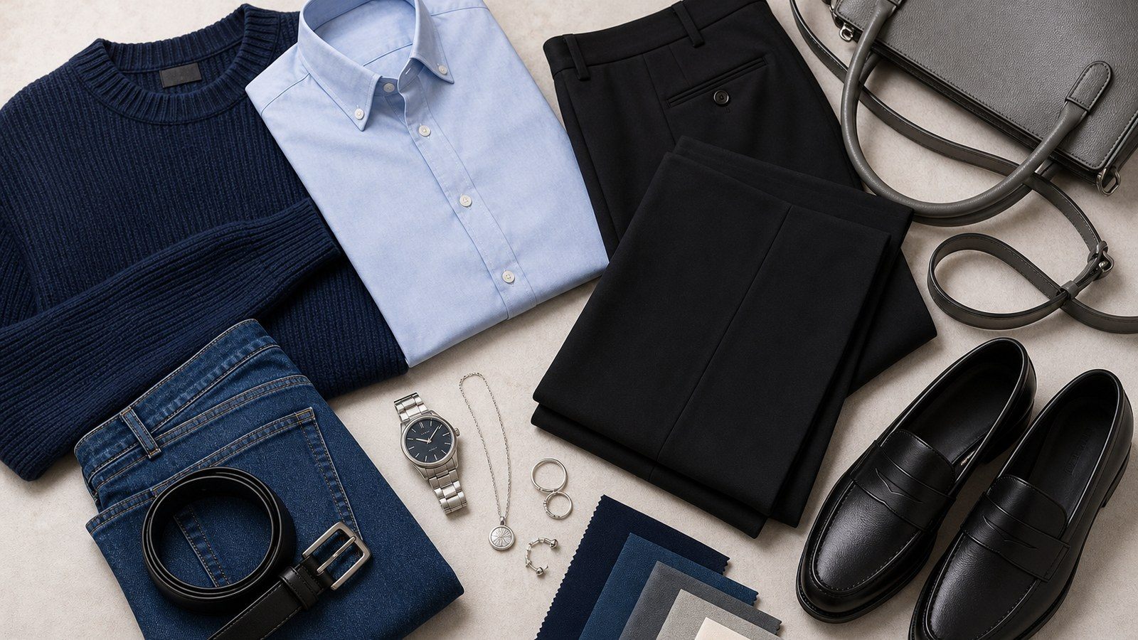 Mua đồ theo bảng màu mệnh Thủy từ những món xanh navy, đen và trắng dễ ứng dụng