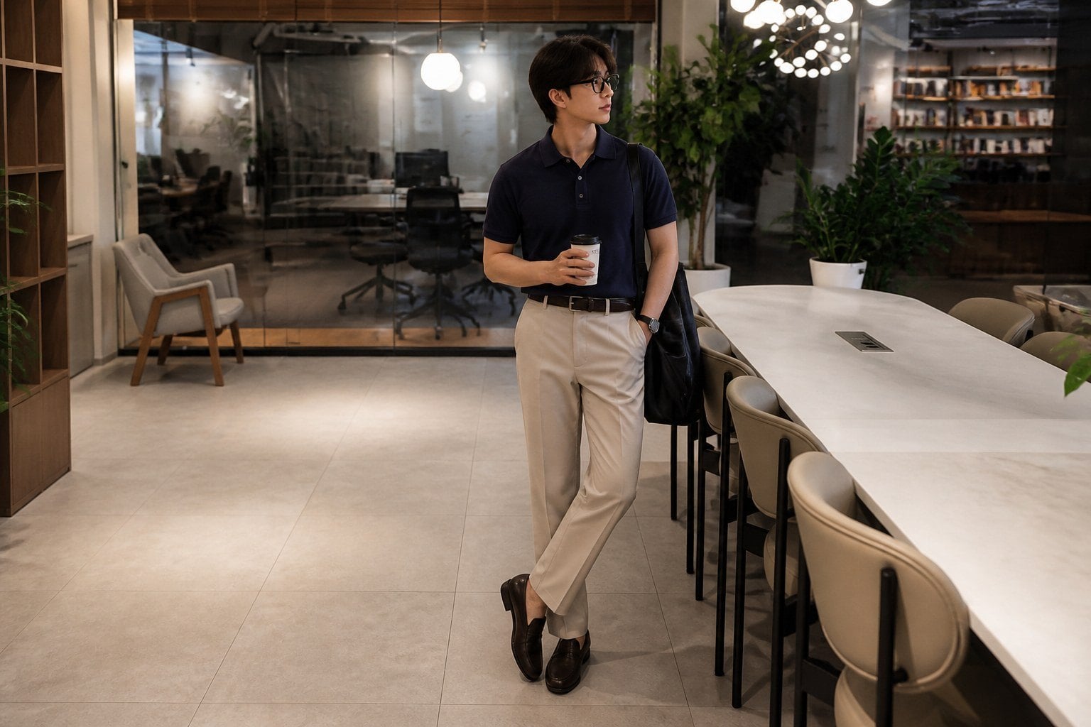 Áo polo nam phối quần tây hoặc quần chinos lịch lãm