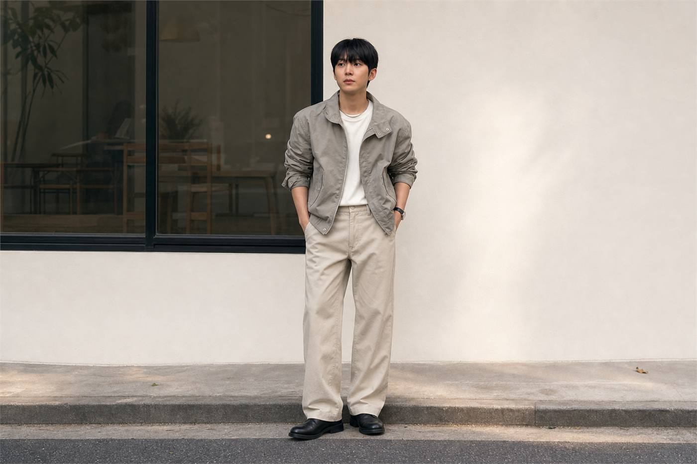 Nam cao 1m7 phối outfit ton-sur-ton trung tính