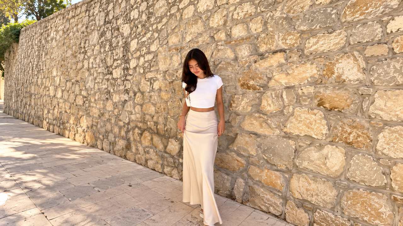 Quần tây hoặc chân váy ivory sáng màu thanh lịch