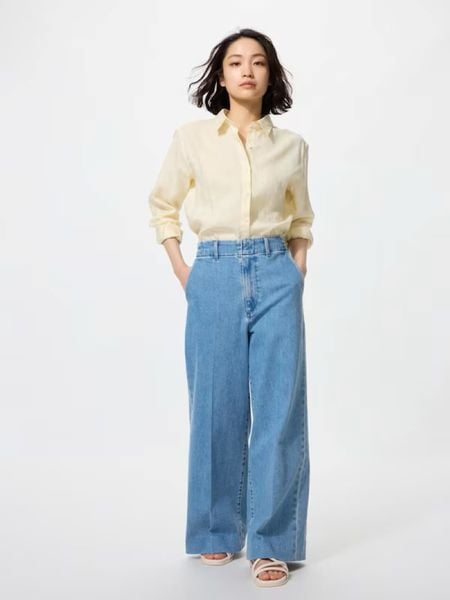 Weekend Max Mara quần jeans nữ ống rộng cao cấp