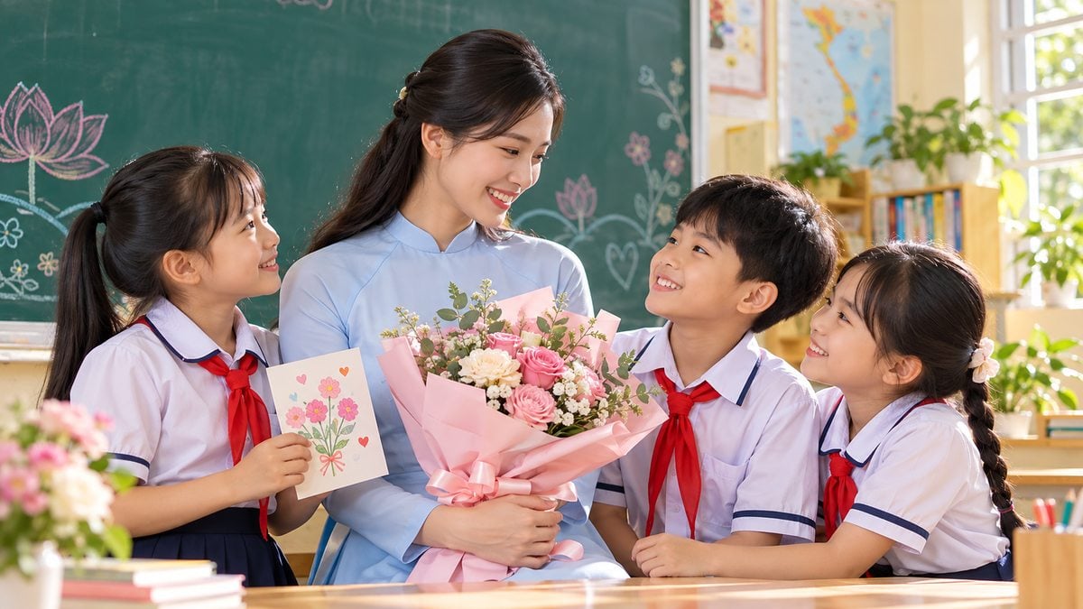 Tấm thiệp gửi lời tri ân cô giáo nhân ngày 20/10