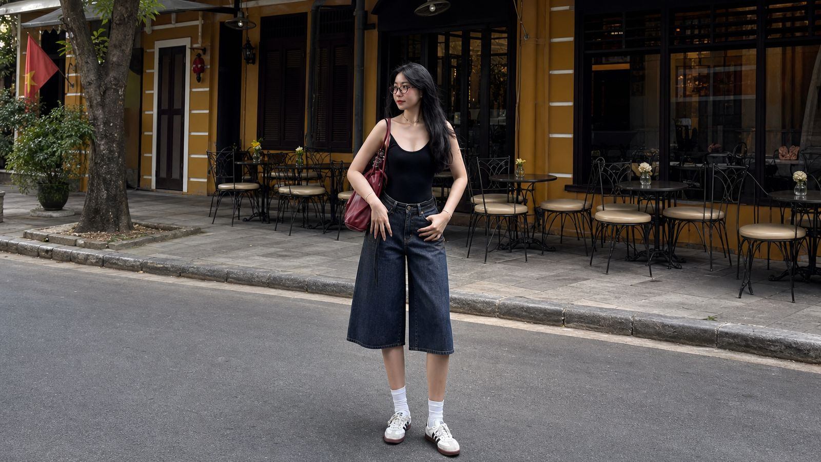 Người cao hoặc dáng thẳng dễ thử nhiều phiên bản culottes hơn