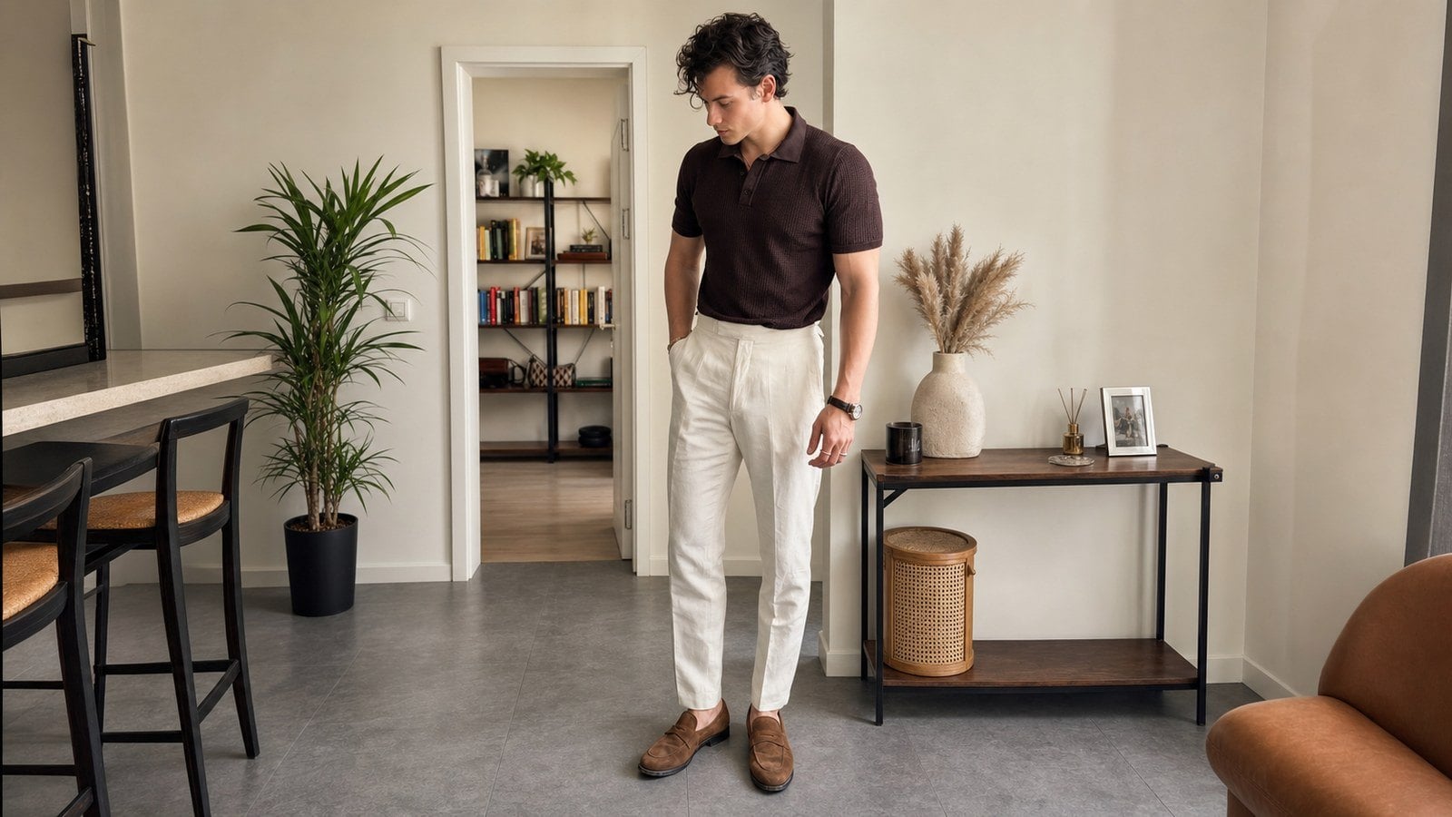 Tapered fit chinos