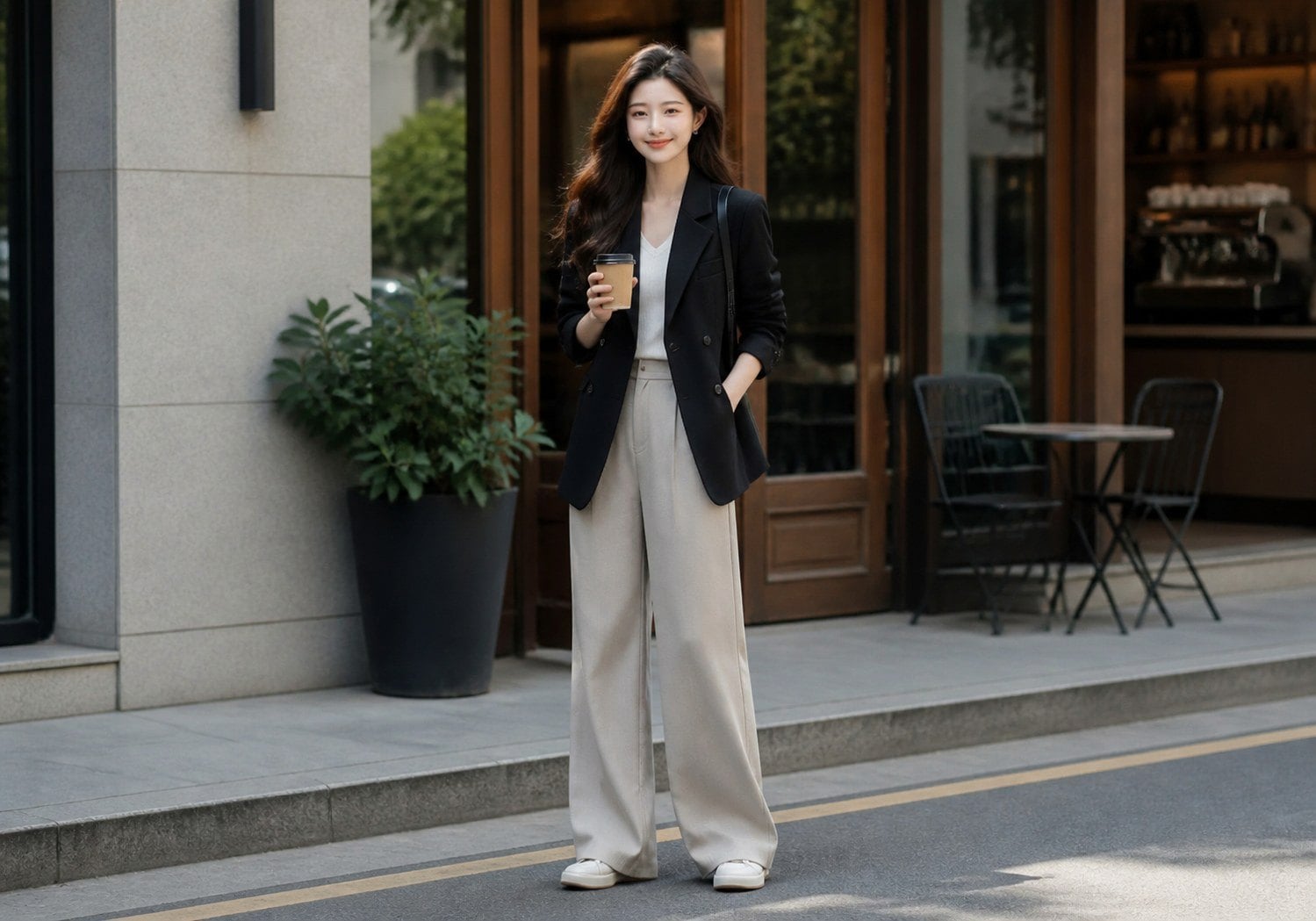 Áo vest đen nữ và item phối cùng tại Maison Online