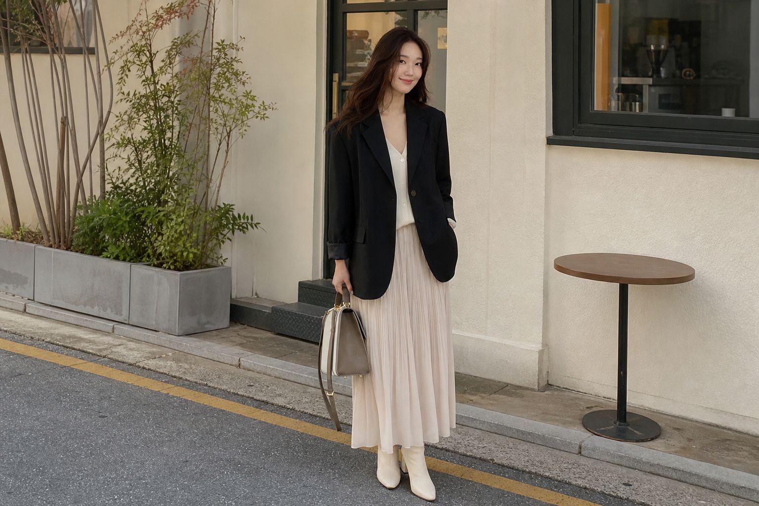Vest đen nữ cho người vai rộng