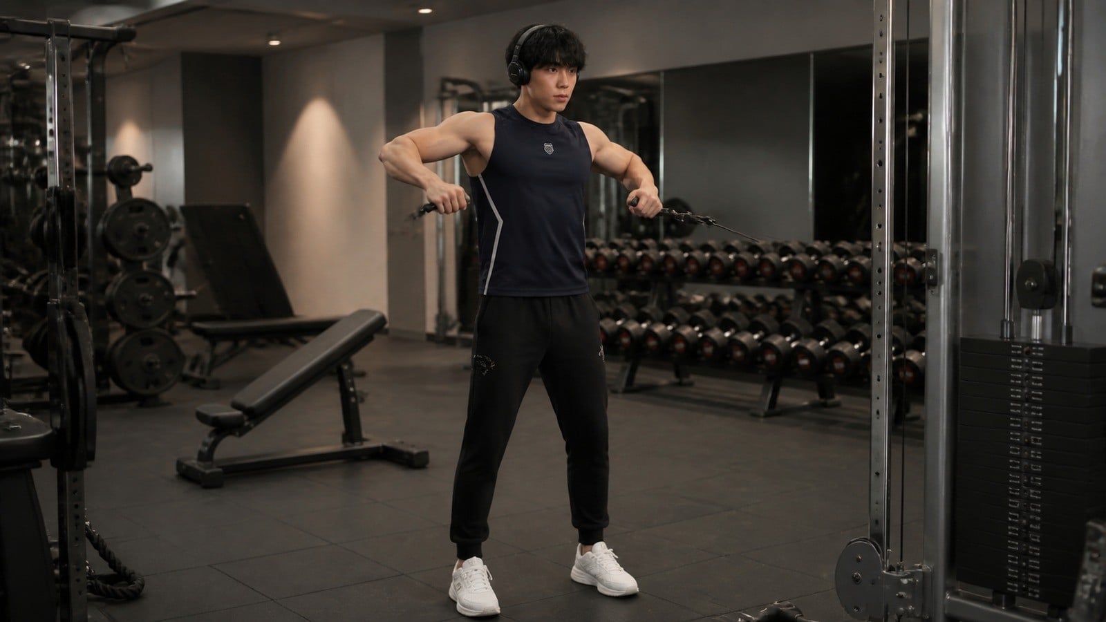 Áo tank top và quần training cho tập gym ngày nóng