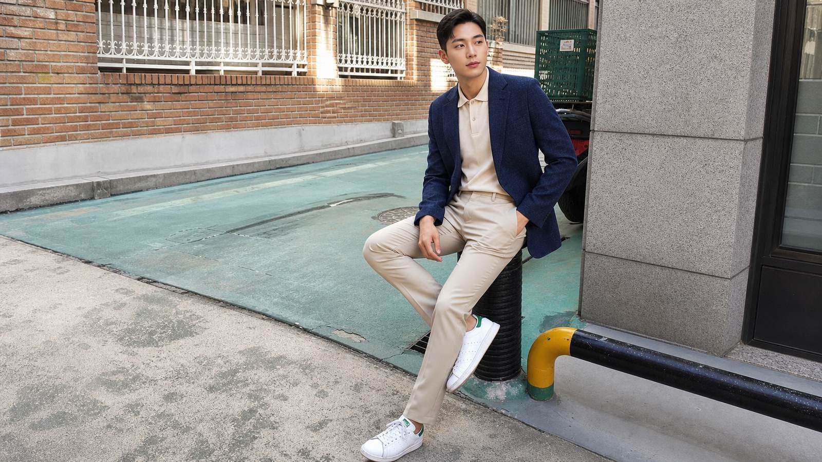 Áo vest nam phối với áo polo