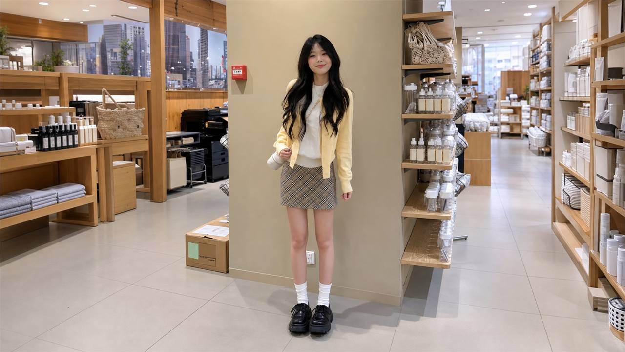 Áo len cardigan ngắn dễ mặc nhưng cần phối đúng tỷ lệ cơ thể