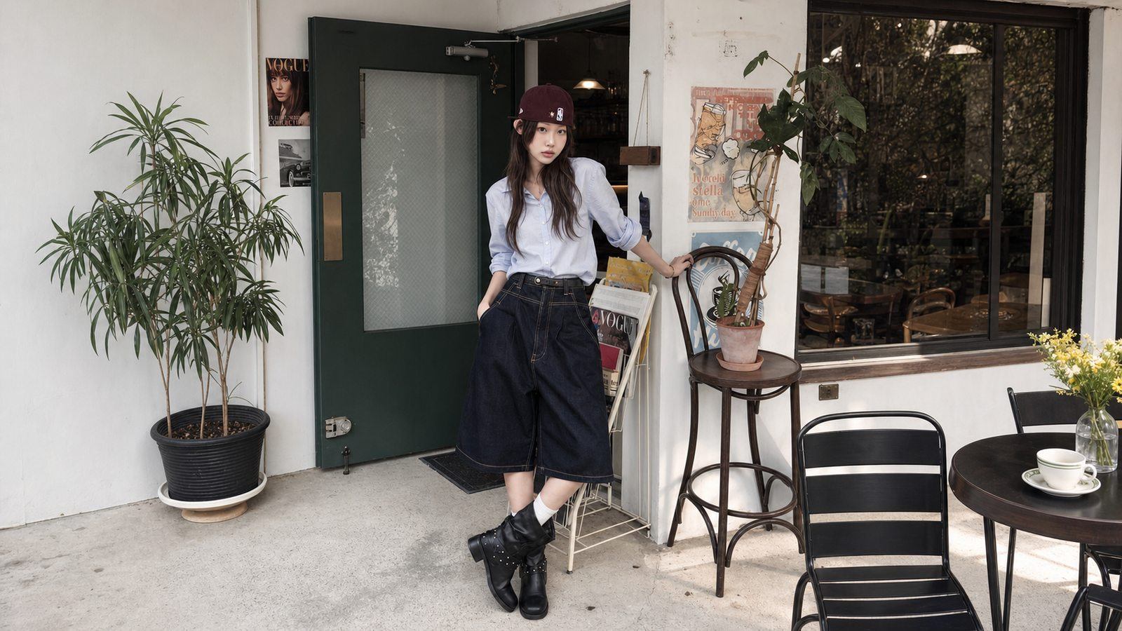 Áo sơ mi mềm hoặc sơ mi đóng thùng rất hợp với culottes công sở