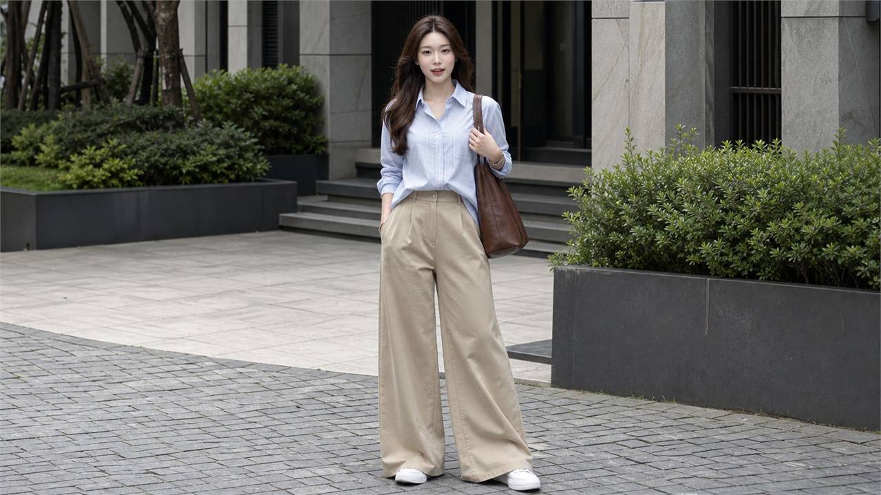 Người đầy đặn nên tránh áo quá rộng khi mặc quần ống rộng