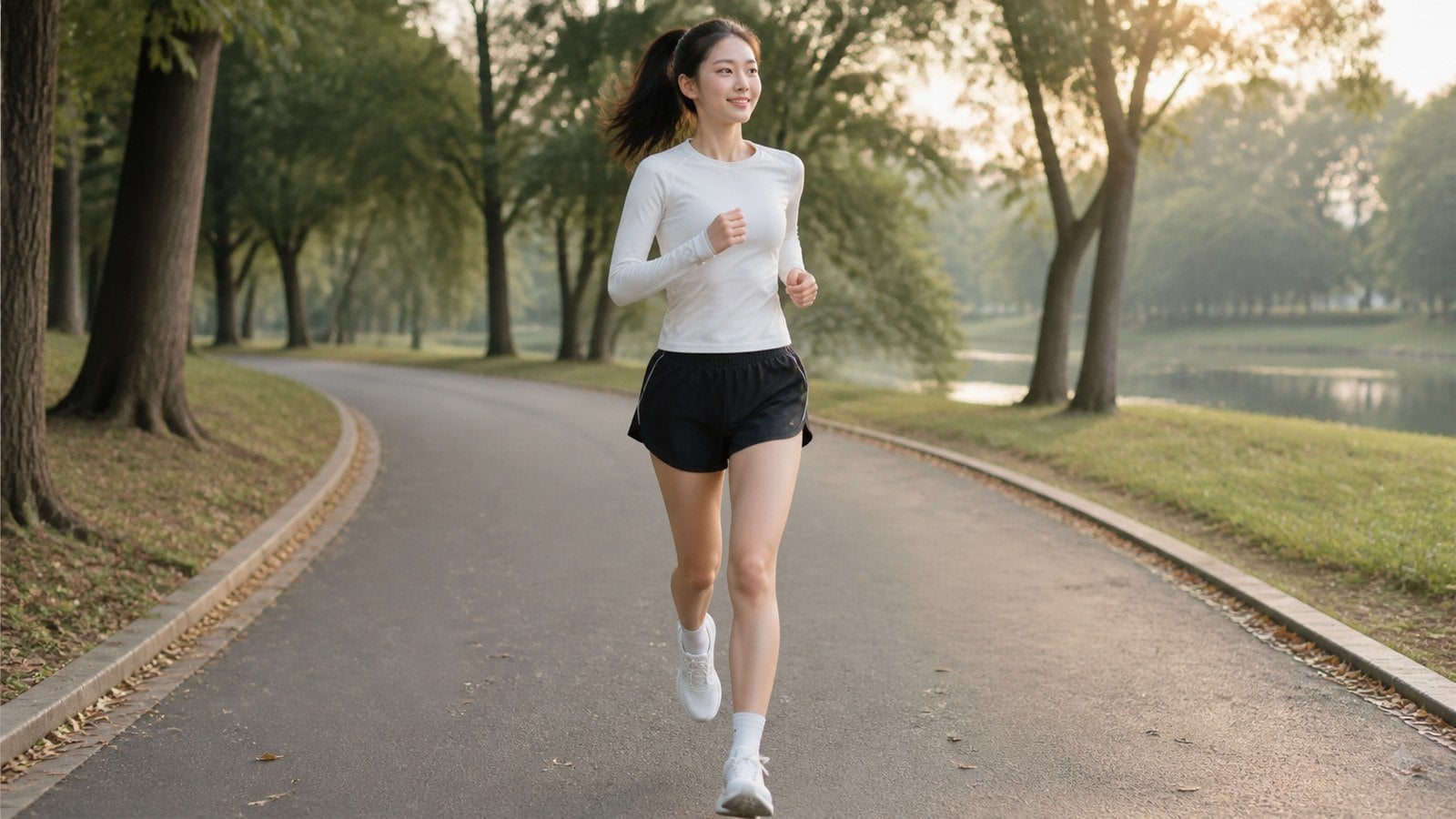 Áo dài tay mỏng và quần short cho thời tiết mát