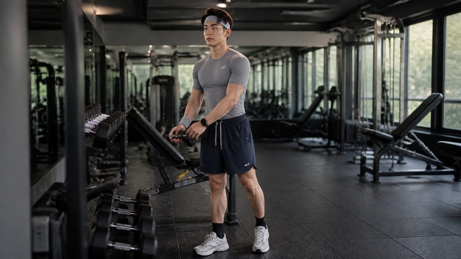 Áo compression và quần short cho buổi tập gym