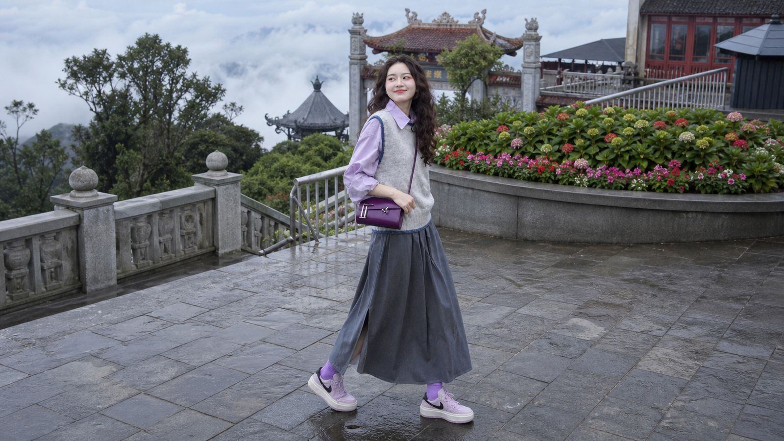 Sneaker gọn là lựa chọn an toàn khi đi bộ nhiều ở Bà Nà Hill