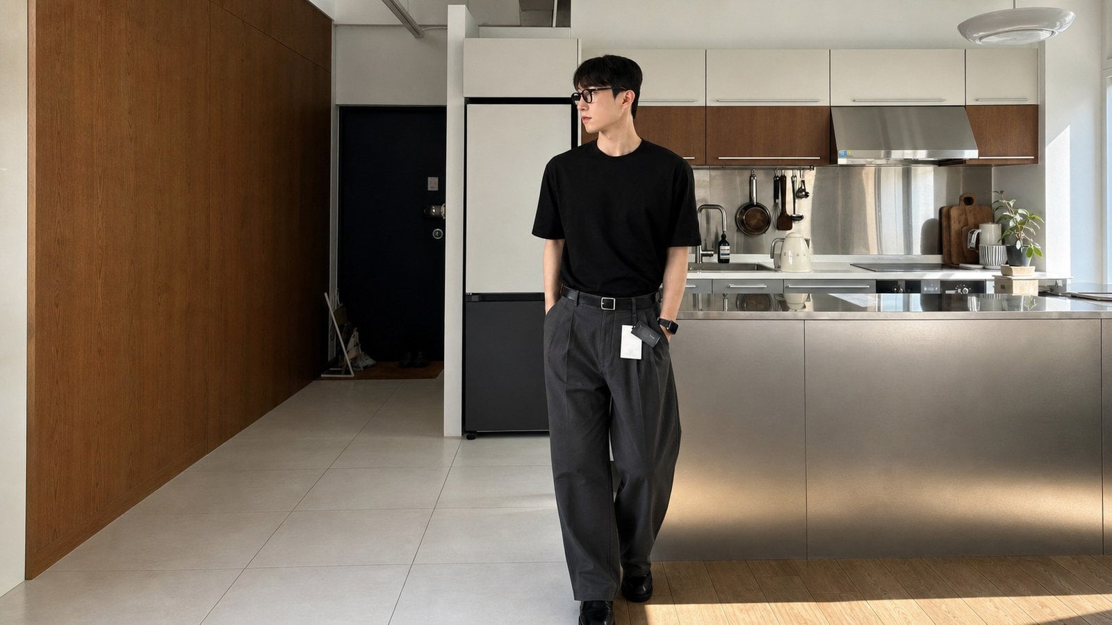 Quần chinos màu đen, xám hoặc ghi