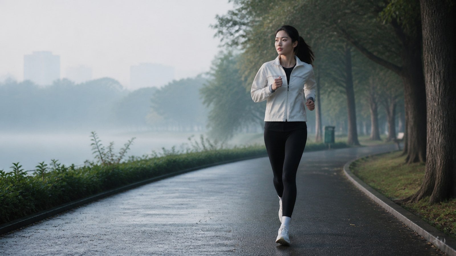 Outfit chạy bộ trời lạnh với nhiều lớp trang phục