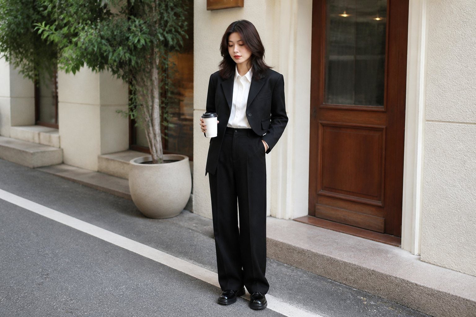 Vest đen nữ cho người nhỏ nhắn