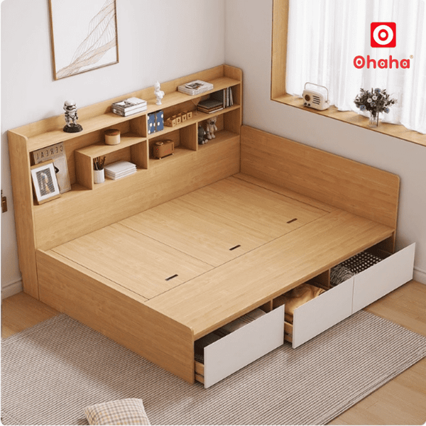 Giường ngủ gỗ công nghiệp có ngăn kéo