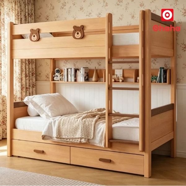 Giường tầng thông minh mặt gấu dễ thương cho bé OHAHA - GTTM081 mới nhất 2026