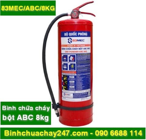 Bình chữa cháy bột ABC 8kg MFZL8 có tem kiểm định, giá rẻ, giá sỉ, đầy đủ hóa đơn VAT