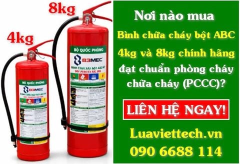 Nơi nào mua bình chữa cháy bột ABC 4kg và 8kg chính hãng, đạt chuẩn phòng cháy chữa cháy (PCCC)?