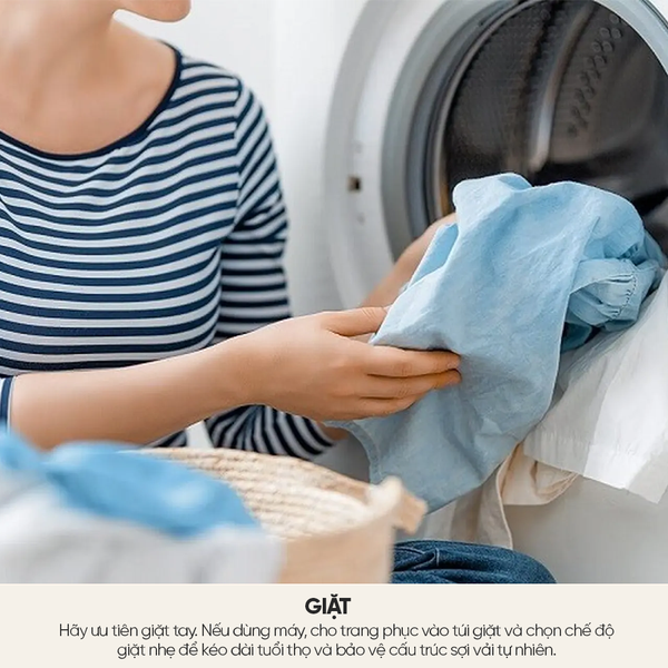 Hãy ưu tiên giặt vải linen bằng tay