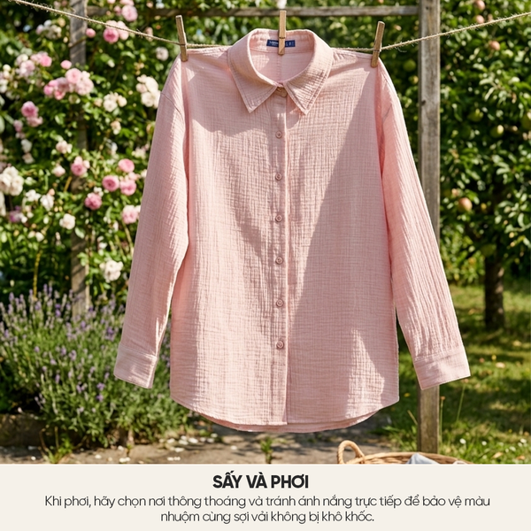 Tránh ánh nắng trực tiếp khi phơi quần áo linen