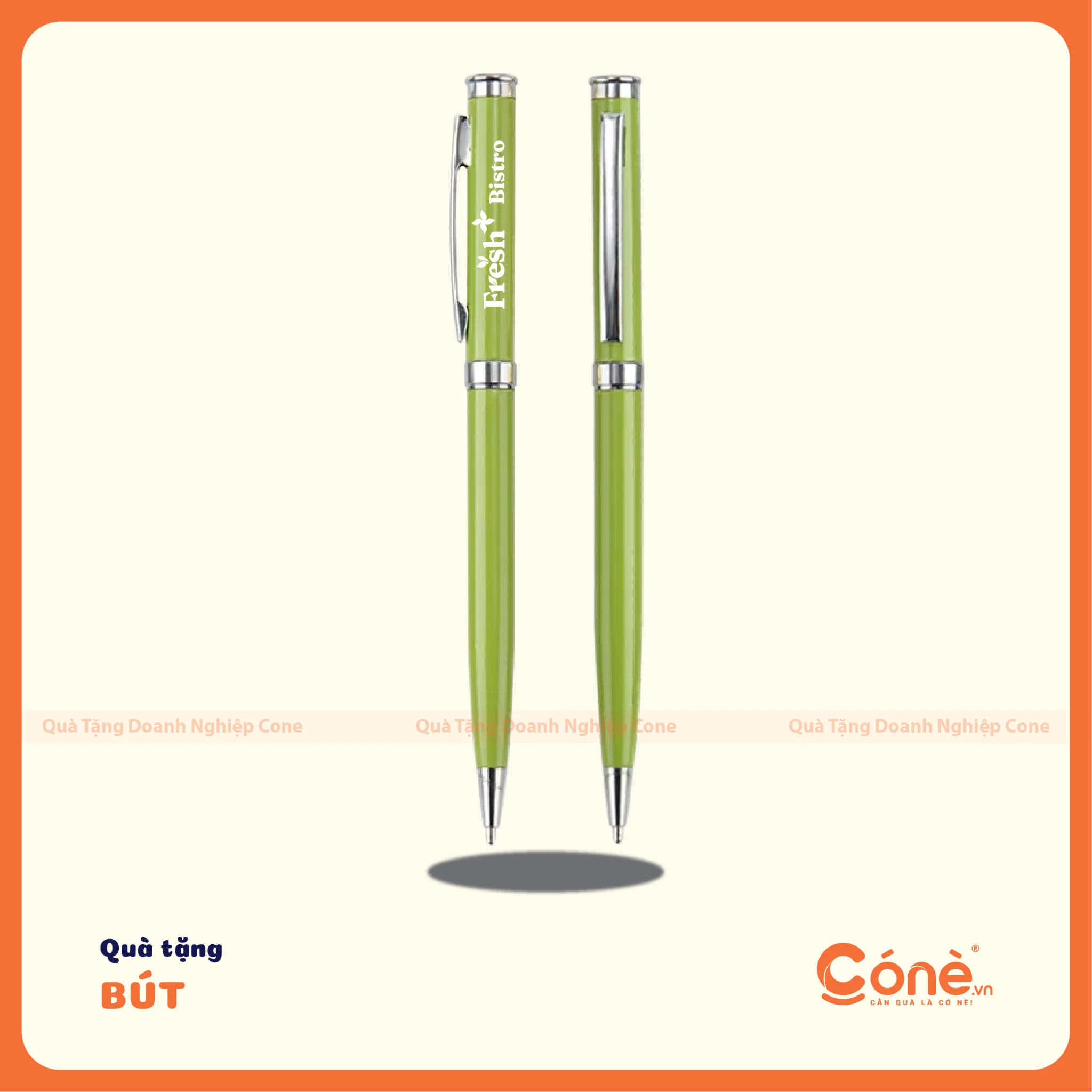 but-kim-loai-thanh-lich-bkl006-cone-mau-xanh-la-in-logo