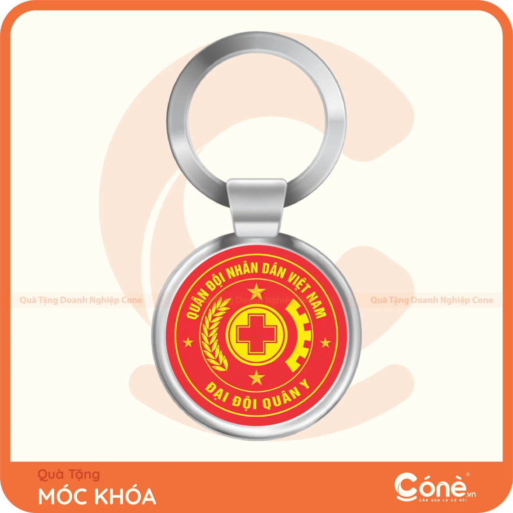 Móc khóa theo yêu cầu in logo Quân đội Nhân dân Việt Nam Đại đội Quân Y