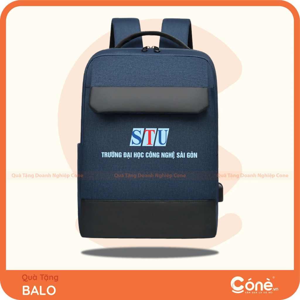 Balo in logo Trường Đại học Công nghệ Sài Gòn làm quà tặng tuyển sinh