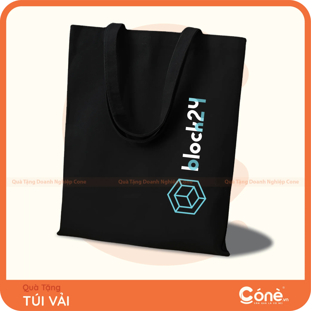 Túi vải Signature in logo Block24 màu đen