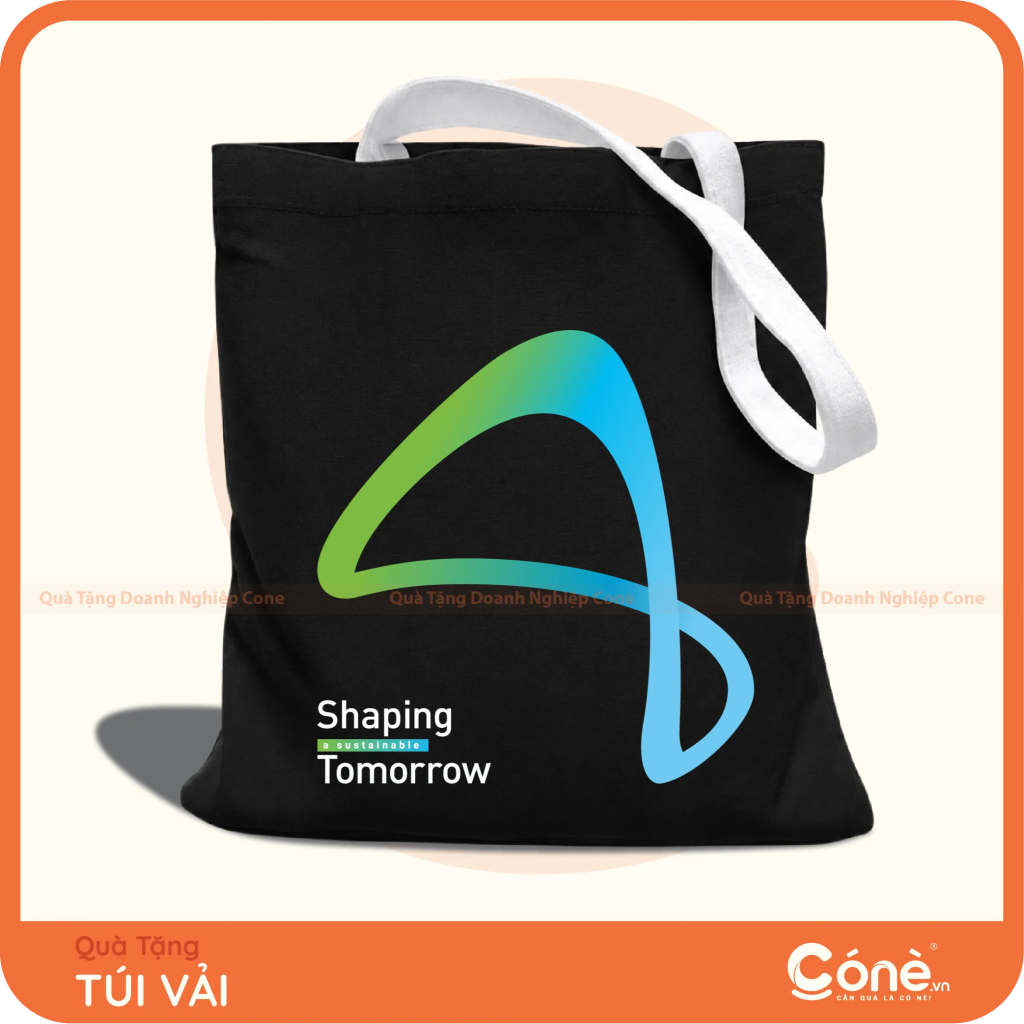 Túi vải Stay Green in nội dung Shaping a Sustainable Tomorrow màu đen