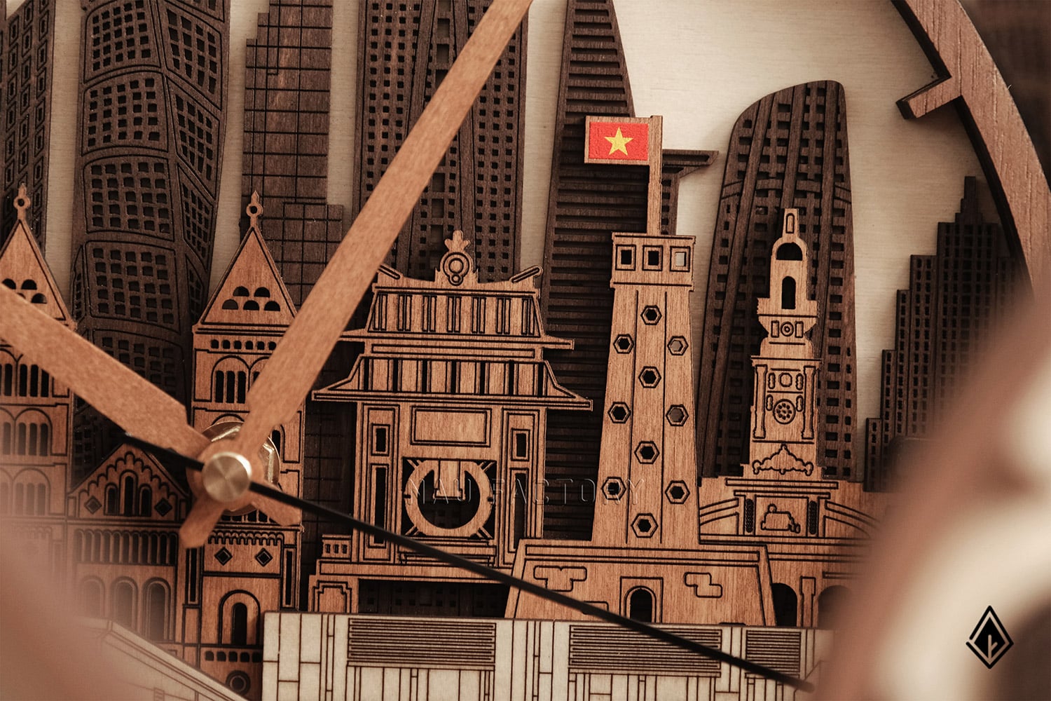 đồng hồ gỗ skyline