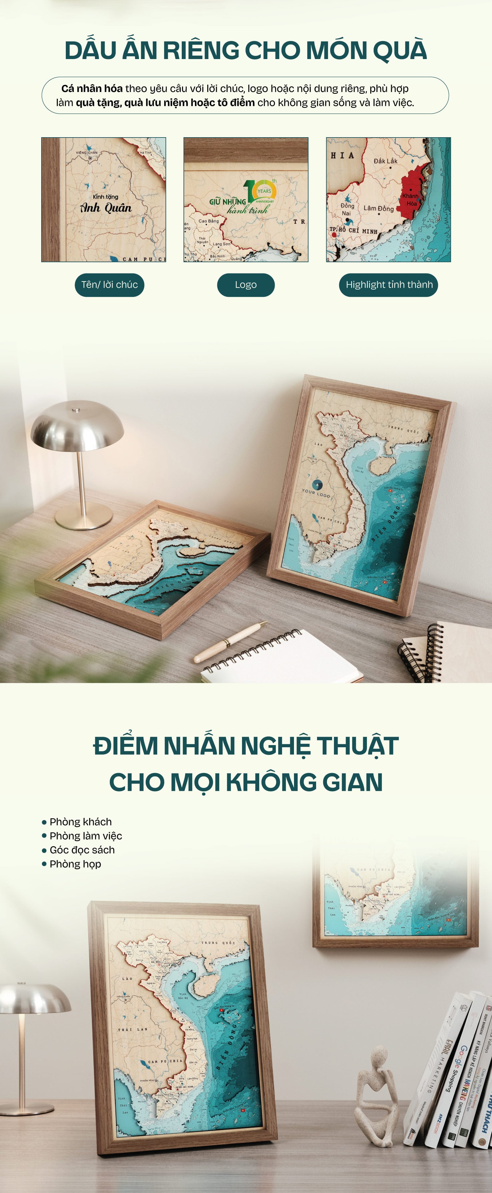 Tranh gỗ 3D bản đồ Việt Nam bản đặc biệt 6 tầng gỗ
