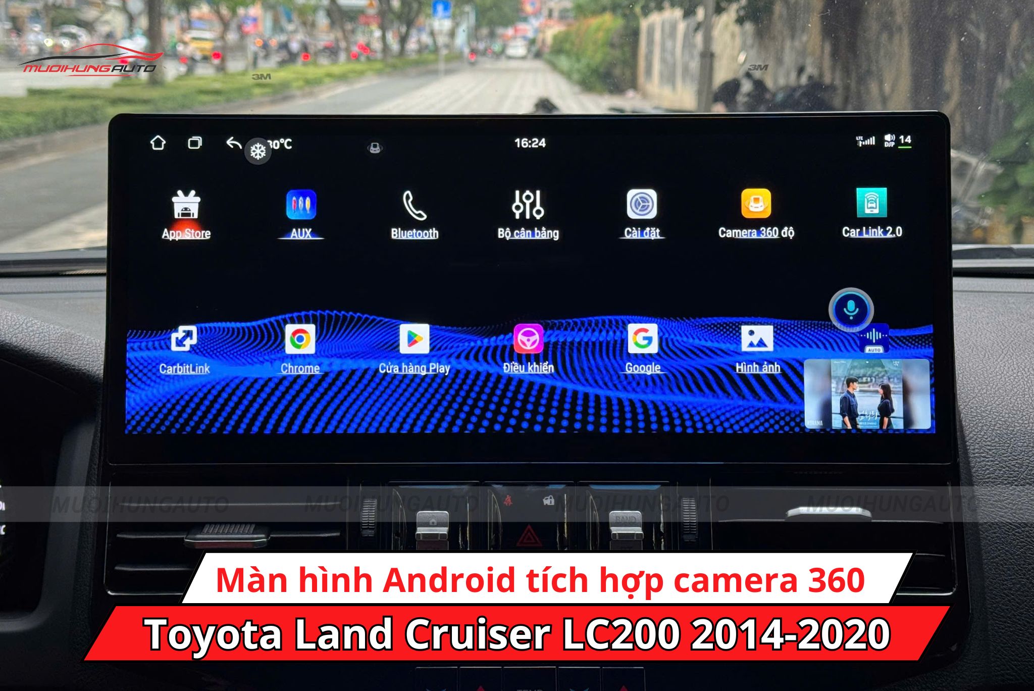 Màn hình Android ô tô tích hợp 360 độ Toyota Land Cruiser LC200 2014-2020 sở hữu giao diện hiện đại