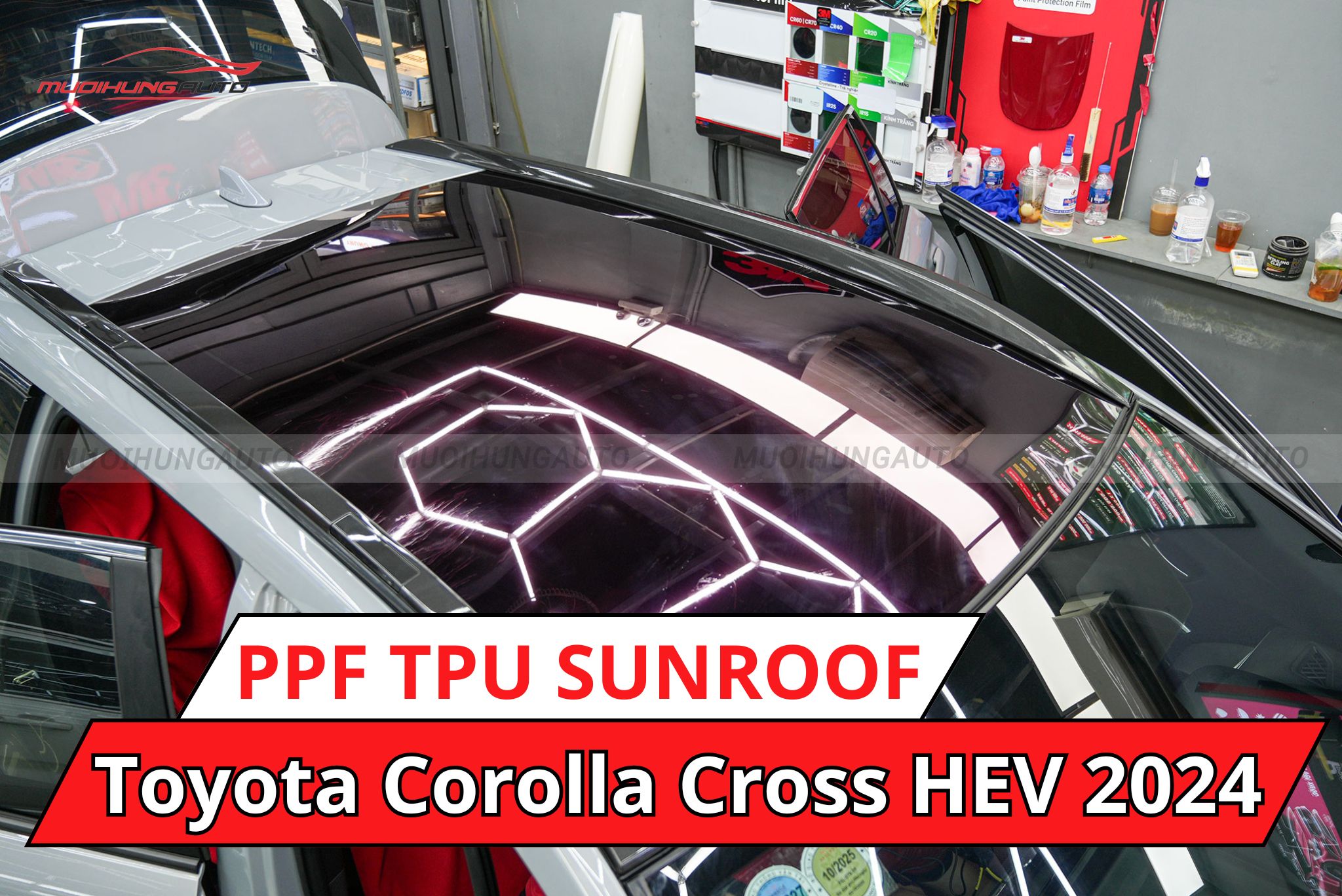 Phim PPF TPU SUNROOF cách nhiệt cửa sổ trời ô tô Toyota Corolla Cross HEV 2024