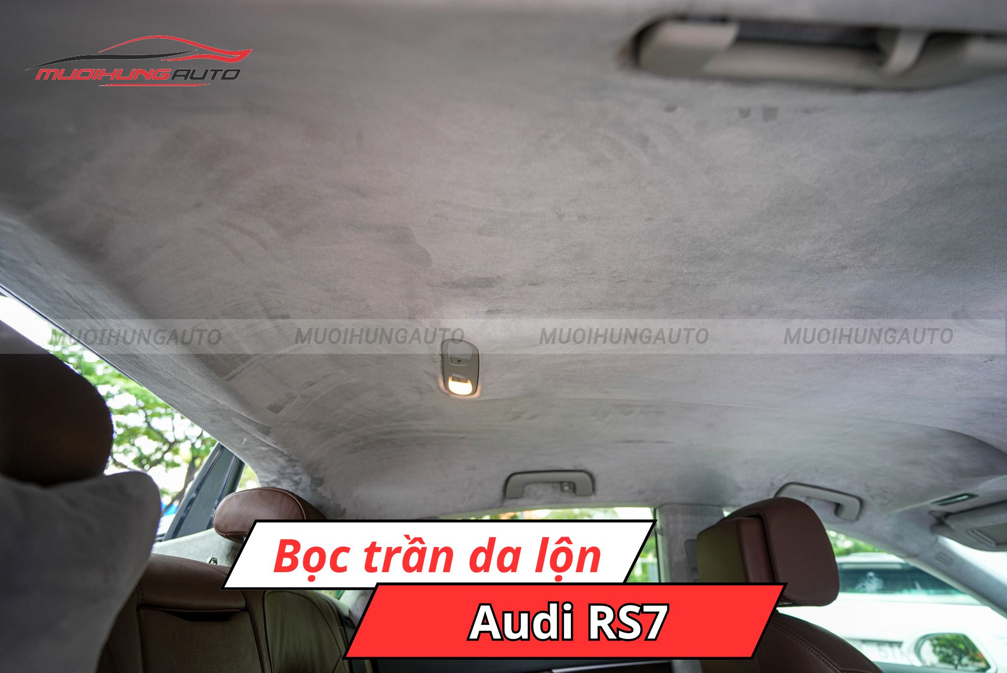 Bọc da lộn trần xe Audi RS7