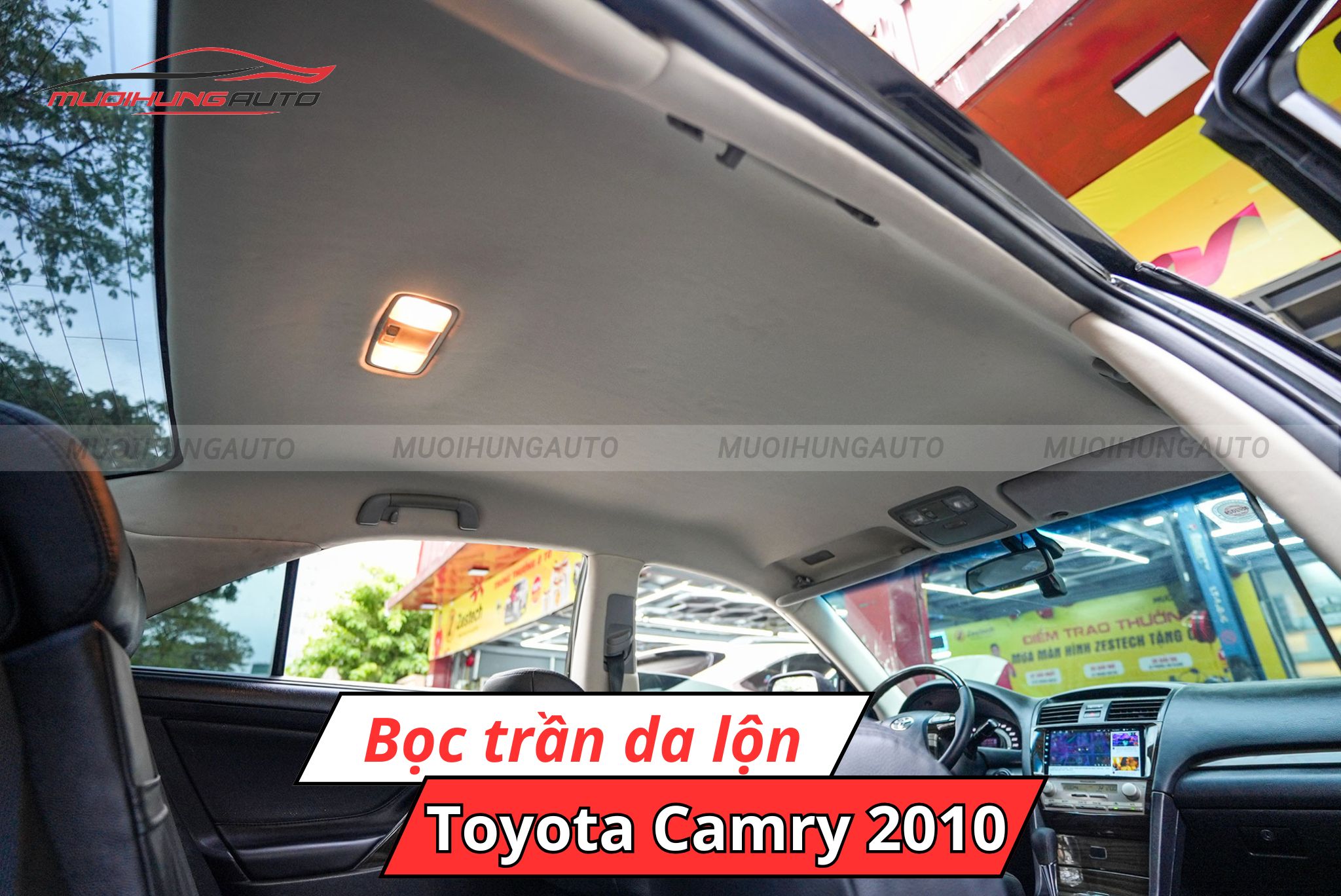 Bọc da lộn trần xe Toyota Camry 2010